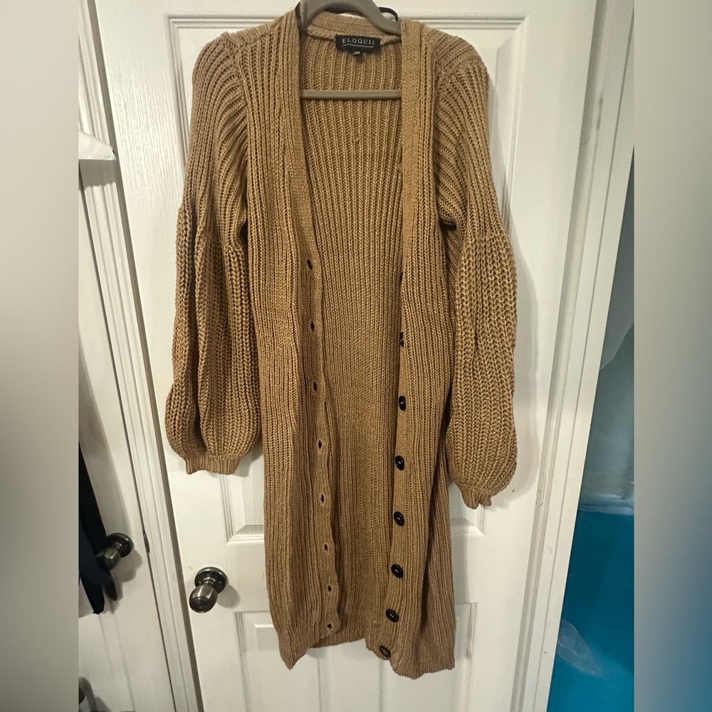 Eloquii Camel Button-Up Cardigan or Dress